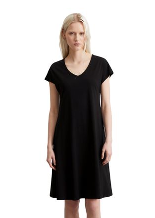 Marc O'Polo Jerseykleid MARC OPOLO, Damen, Gr. S, N-Gr, schwarz, Single Jersey, Obermaterial: 48% Baumwolle, 48% Modal, 4% Elasthan, A-Linie knieumspielend, V-Aus