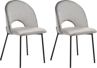 Beliani Beliani - Conjunto de 2 sillas de comedor de terciopelo gris negro Covelo