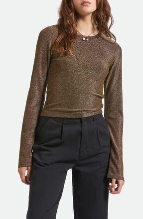 Brixton Dolly Metallic Flare Sleeve Top in Gold Metallic at Nordstrom, Size Medium