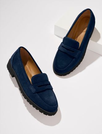 Talbots Cassidy Suede Loafers - Blue - 10 1/2 M Talbots