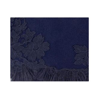 Ermanno Scervino Winter Scarves, female, Blue, ONE SIZE, Cashmere Lace Border Scarf