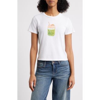 Junk Food Feelin Good Matcha Graphic T-Shirt in Vintage White at Nordstrom Rack, Size X-Small