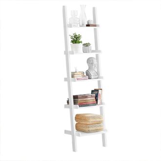 SoBuy Moderna Estanter&iacute;a Escalera Con Cinco Estantes Estante De Pared En Color Blanco, Frg17-w Sobuy Es