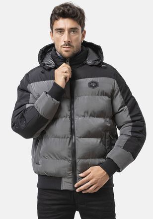 Cipo & Baxx Steppjacke CIPO & BAXX, Herren, Gr. XXL, anthrazit, Web, Obermaterial: 100% Polyester, colorblocking, normal, B&uuml;ndchen, Jacken Steppjacke