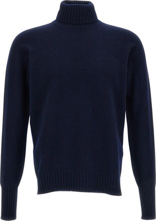 Drumohr Fine-Knit Turtleneck Sweater with Ribbed Details