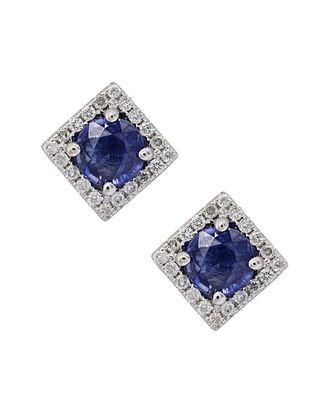 Diana M. Jewels Fine Jewelry 14K 1.18 Ct. Tw. Diamond & Sapphire Earrings
