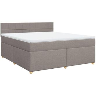 vidaXL Vidaxl - Cama Box Spring Con Colch&oacute;n Tela Gris Taupe 180x200 Cm
