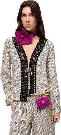 Pinko Pinko, Truien & Vesten, Dames, Veelkleurig, L, Satijn, Blusa Brodiea Lunares