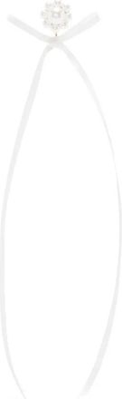 Simone Rocha Bow Ribbon Stud Oorbellen - Dames - Oorbellen - Wit - ONE Size - Satijn - Accessoires