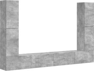 vidaXL Conjunto De Mueble De Tv 8 Uds. Gris Concreto Vidaxl