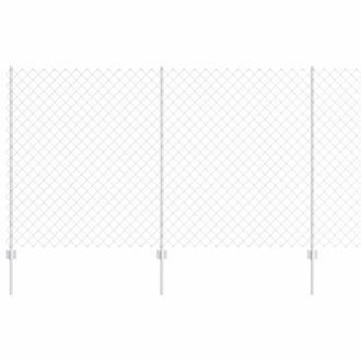 Berkfield Home Chain Link Fence with 20 U Posts Silver 1.4x10 m Steel
