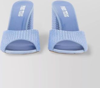 PARIS TEXAS crystal embellished suede mules