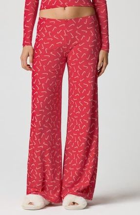 Florence By Mills Rib Print Pants in Scarlet Candy Cane at Nordstrom Rack, Size X-Small