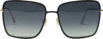 Tom Ford Womens Tom Ford Heather Gold Arms Black Sunglasses - Size: ONE size