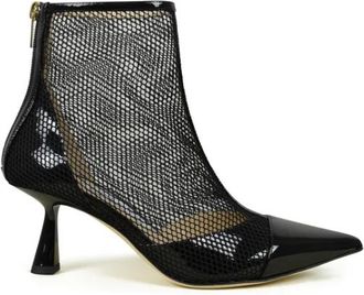 Jimmy Choo London Kix 65 Enkelboot - Dames - Laarzen met Hak - Zwart - 35 EU - Leer - Schoenen