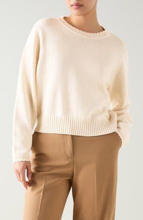 L.k. Bennett Sandy Relaxed Cotton & Cashmere Sweater in Ivory at Nordstrom Rack, Size Small