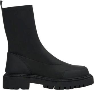 Estro & Luminara Schoenen, Dames, Zwart, 41 EU, Leer, Instappers enkellaarsjes