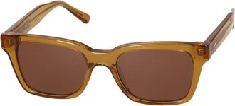 MessyWeekend Klassieke Rechthoekige Zonnebril - unisex - Zonnebrillen - Bruin - ONE Size - Accessoires