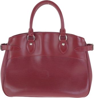 Louis Vuitton Red Color Leather Handbag Tote Bag (Pre-Owned)
