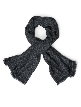 Calvin Klein Modeschal CALVIN KLEIN Monogram Jaquard Schal, Damen, schwarz, Web, Kunstfaser, gemustert, mehrfarbig, Modet&uuml;cher Modeschal, Mit Markenlogoprint