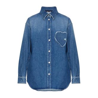 Moschino Denim Shirt - Dames - Spijkeroverhemden - Blauw - XS - Denim - Overhemden