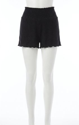 Z Supply Dawn Smocked Rib Short In Black Sand