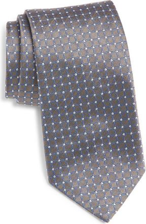 Canali Geometric Silk Tie in Brown at Nordstrom