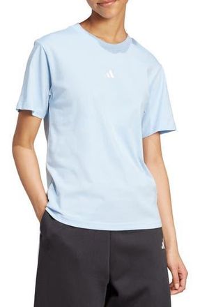 adidas 3-Stripes Cotton T-Shirt in Glow Blue/White at Nordstrom Rack, Size X-Small