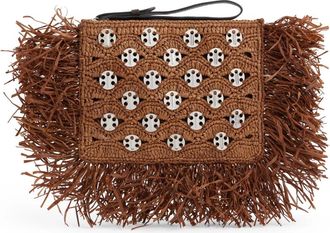 Paco Rabanne 1969 Fringed Pouch - Dames - Tassen - Bruin - Maat: ONE Size Leer
