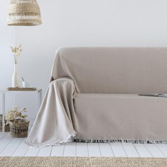 &Eacute;th&eacute;r&eacute;maison Colcha plaid multiusos liso beige 230x290 cm