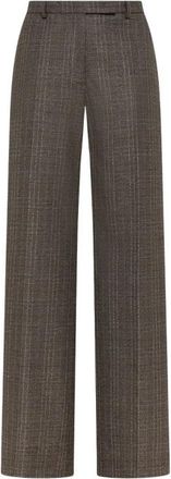 Seventy Pantalone Principe di Galles - Dames - Wijde Broeken - Bruin - 2XS - Broeken