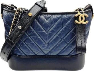 Chanel Pre-owned Vintage Shoulder Bag - Dames - Vintage Schoudertas - Blauw - ONE Size - Leer - Vintage