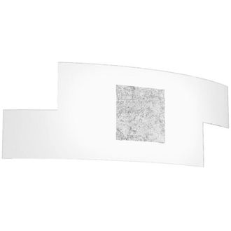 Top-Light Applique Moderna Tetris Color Metallo Foglia Argento Vetro Bianco 2 Luci E27