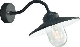 Netlighting Karlstad 1 Light Outdoor Fisherman Dome Wall Lantern Light Black IP55 E27