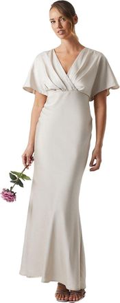 Coast Womens Batwing Sleeve Satin Fishtail Bridesmaid Dress Champagne