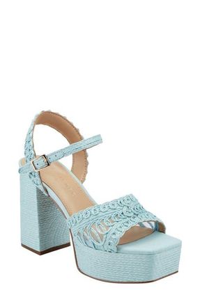 Marc Fisher Chayse Ankle Strap Platform Sandal in Light Blue at Nordstrom, Size 8.5