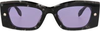McQ by Alexander McQueen Sunglasses in Havana Havana Violet at Nordstrom Rack