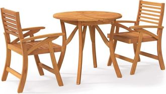 vidaXL Juego De Comedor De Jard&iacute;n 3 Piezas Madera Maciza De Acacia Vidaxl