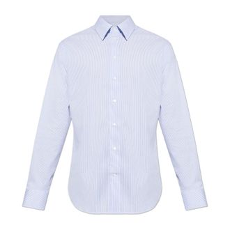 Emporio Armani Heren, Overhemden, Blauw, Maat: S Katoen