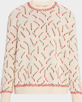 Bottega Veneta Mens Jacquard Matchstick Sweater