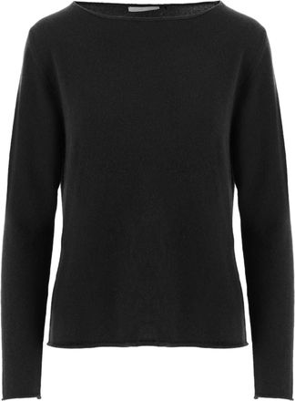 Allude Cashmere Sweater with Round Neckline and Long Sleeves