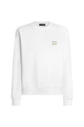 Dolce & Gabbana PLAQUE COTTON SWEATSHIRT Size: 52, colour: WHITE