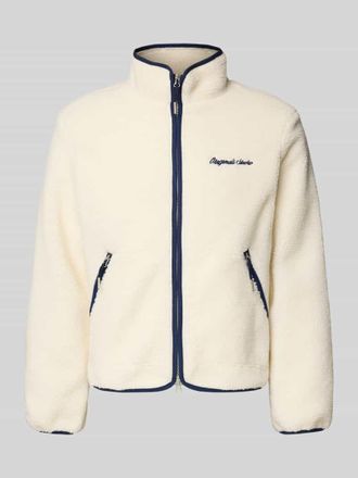 Jack & Jones Jack & Jones Teddyjacke mit Label-Stitching Modell NORREBRO in Offwhite, Gr&ouml;&szlig;e XXL