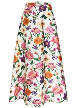 Borgo De Nor Borgo DE Nor Bellamy Floral-print Taffeta Maxi Skirt - Multicoloured - 10 (UK10 / S)
