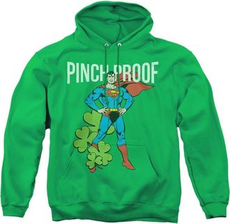 Gildan Superman St. Patrick&acute;s Day Pinch Proof Adult Pull Over Hoodie / Hooded Sweatshirt