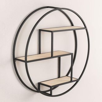 Sklum Sklum - Estantería de Pared en Madera y Acero Kafren