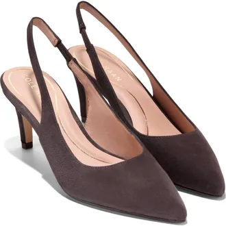Cole Haan Vandam Slingback Pump in Dark Chocolate Suede at Nordstrom Rack, Size 9.5