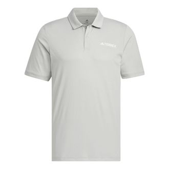 adidas Terrex Logo Polo Shirts Asia Sizing Grey IC4415