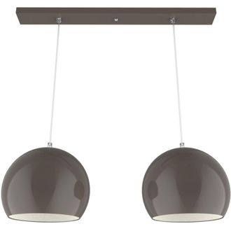 Lumicom Joe binario Sospensione, 2x E27, max 42W, metallo, tortora/bianco, D.25cm - Lumicom