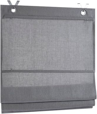 Kutti Heimtextilien Raffrollo »Metis« mit Hakenaufhängung ohne Bohren einfarbig, blickdicht, 100% Leinen, mit Edelstahlhaken, pflegeleicht
